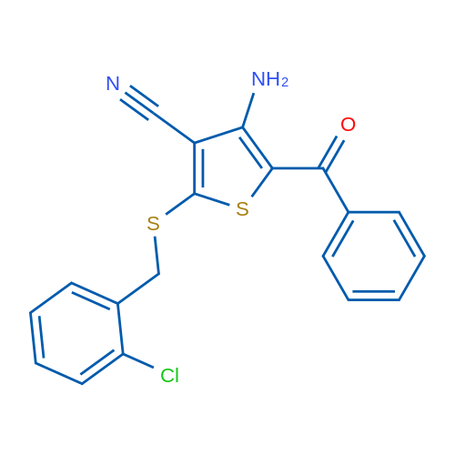 4-Amino-5-benzoyl-2-{[(2-chlorophenyl)methyl]sulfanyl}thiophene-3-carbonitrile 1g