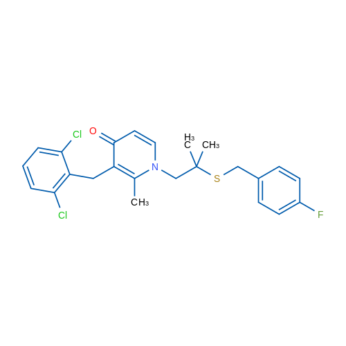 3-[(2,6-Dichlorophenyl)methyl]-1-(2-{[(4-fluorophenyl)methyl]sulfanyl}-2-methylpropyl)-2-methyl-1,4-dihydropyridin-4-one 1g