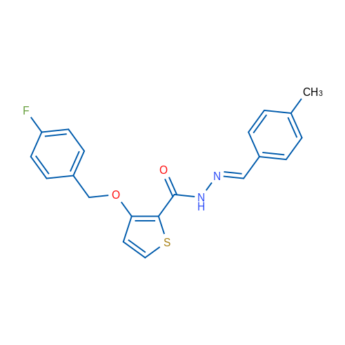 3-[(4-Fluorophenyl)methoxy]-N'-[(1E)-(4-methylphenyl)methylidene]thiophene-2-carbohydrazide 1g
