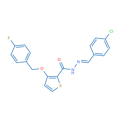 N'-[(1E)-(4-Chlorophenyl)methylidene]-3-[(4-fluorophenyl)methoxy]thiophene-2-carbohydrazide 1g