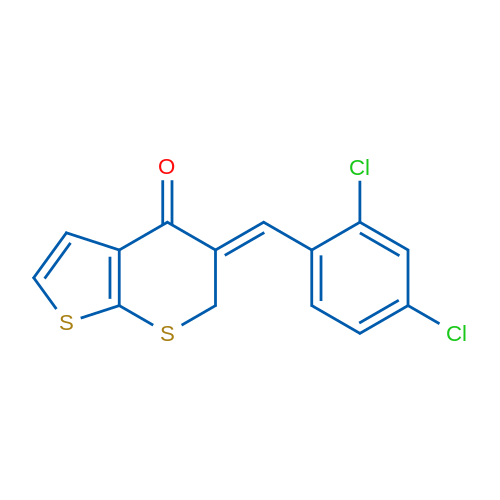 (5Z)-5-[(2,4-Dichlorophenyl)methylidene]-4H,5H,6H-thieno[2,3-b]thiopyran-4-one 1g