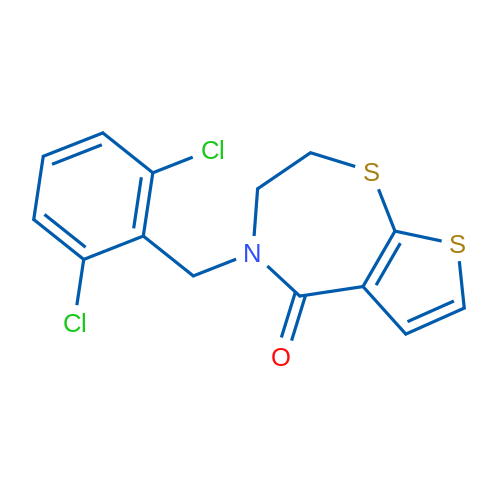 4-[(2,6-Dichlorophenyl)methyl]-2H,3H,4H,5H-thieno[3,2-f][1,4]thiazepin-5-one 1g
