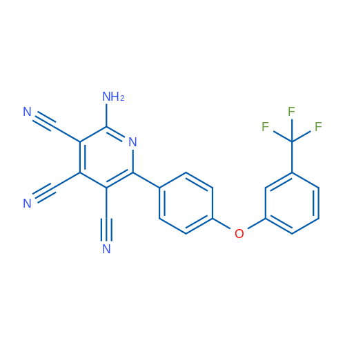 2-Amino-6-{4-[3-(trifluoromethyl)phenoxy]phenyl}pyridine-3,4,5-tricarbonitrile 1g