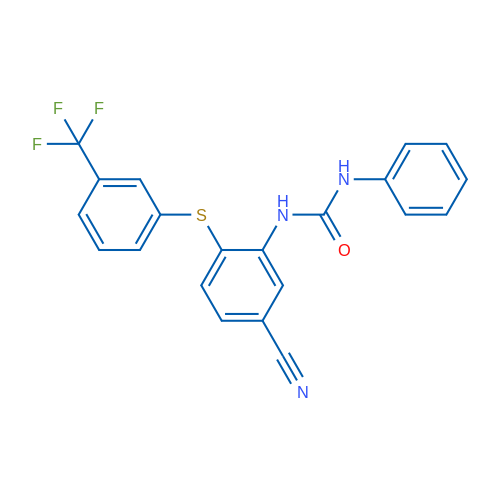 3-(5-Cyano-2-{[3-(trifluoromethyl)phenyl]sulfanyl}phenyl)-1-phenylurea 1g