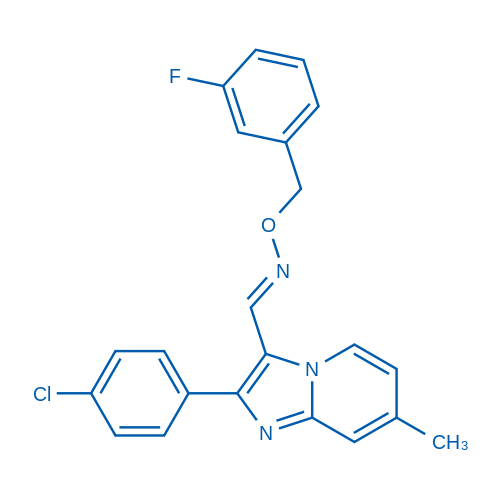(E)-{[2-(4-chlorophenyl)-7-methylimidazo[1,2-a]pyridin-3-yl]methylidene}[(3-fluorophenyl)methoxy]amine 1g