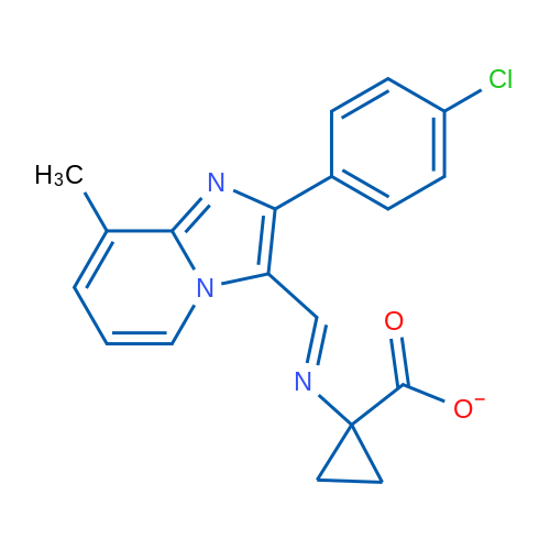 (E)-{[2-(4-chlorophenyl)-8-methylimidazo[1,2-a]pyridin-3-yl]methylidene}amino cyclopropanecarboxylate 1g