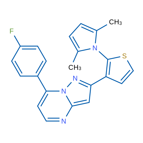 1-{3-[7-(4-fluorophenyl)pyrazolo[1,5-a]pyrimidin-2-yl]thiophen-2-yl}-2,5-dimethyl-1H-pyrrole 1g