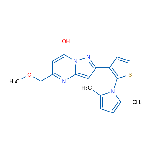 2-[2-(2,5-Dimethyl-1H-pyrrol-1-yl)thiophen-3-yl]-5-(methoxymethyl)pyrazolo[1,5-a]pyrimidin-7-ol 1g