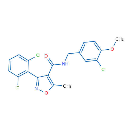 N-[(3-Chloro-4-methoxyphenyl)methyl]-3-(2-chloro-6-fluorophenyl)-5-methyl-1,2-oxazole-4-carboxamide 1g