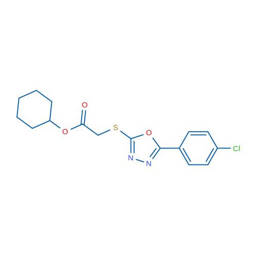 Cyclohexyl 2-((5-(4-chlorophenyl)-1,3,4-oxadiazol-2-yl)thio)acetate 1g