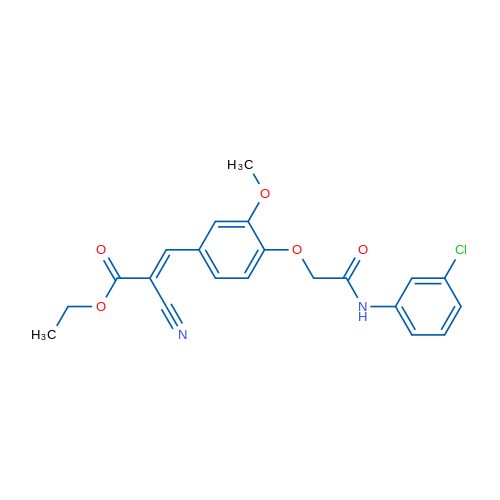 Ethyl 3-(4-(2-((3-chlorophenyl)amino)-2-oxoethoxy)-3-methoxyphenyl)-2-cyanoacrylate 1g
