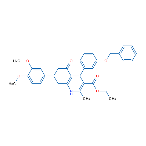 Ethyl 4-(3-(benzyloxy)phenyl)-7-(3,4-dimethoxyphenyl)-2-methyl-5-oxo-1,4,5,6,7,8-hexahydroquinoline-3-carboxylate 1g