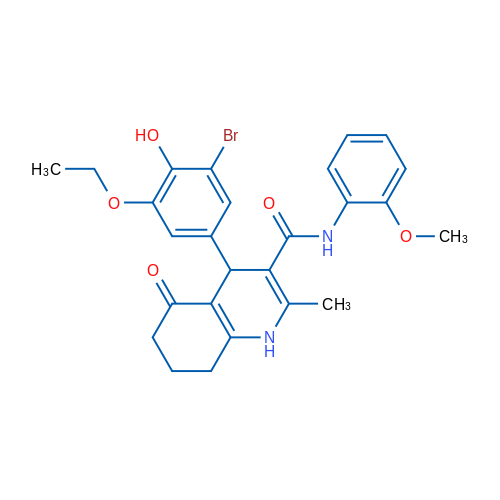 4-(3-Bromo-5-ethoxy-4-hydroxyphenyl)-N-(2-methoxyphenyl)-2-methyl-5-oxo-1,4,5,6,7,8-hexahydroquinoline-3-carboxamide 1g