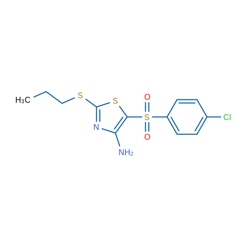 5-((4-Chlorophenyl)sulfonyl)-2-(propylthio)thiazol-4-amine 1g