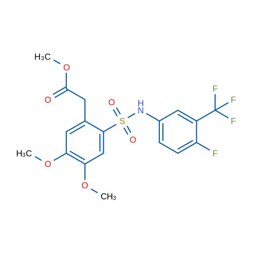 Methyl 2-(2-{[4-fluoro-3-(trifluoromethyl)phenyl]sulfamoyl}-4,5-dimethoxyphenyl)acetate 1g