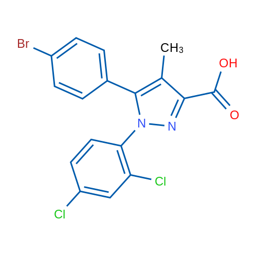 5-(4-Bromophenyl)-1-(2,4-dichlorophenyl)-4-methyl-1H-pyrazole-3-carboxylic acid 5g