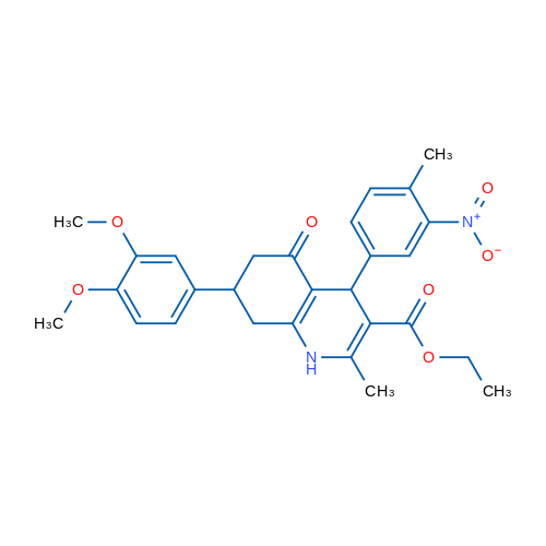 Ethyl 7-(3,4-dimethoxyphenyl)-2-methyl-4-(4-methyl-3-nitrophenyl)-5-oxo-1,4,5,6,7,8-hexahydroquinoline-3-carboxylate 1g