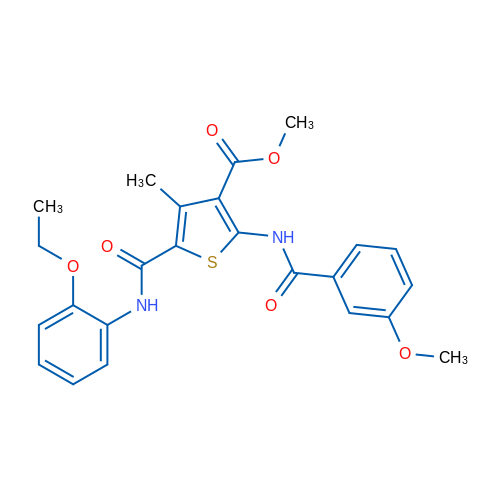 Methyl 5-((2-ethoxyphenyl)carbamoyl)-2-(3-methoxybenzamido)-4-methylthiophene-3-carboxylate 1g