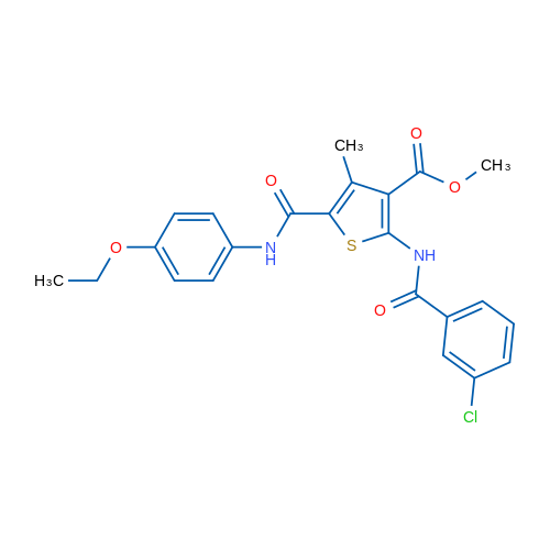 Methyl 2-(3-chlorobenzamido)-5-((4-ethoxyphenyl)carbamoyl)-4-methylthiophene-3-carboxylate 1g