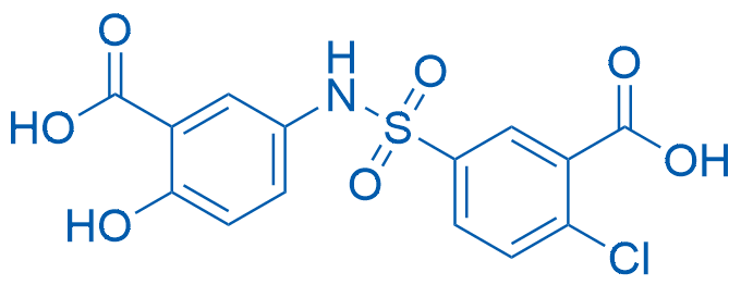 5-(3-Carboxy-4-chlorobenzenesulfonamido)-2-hydroxybenzoic acid 50mg