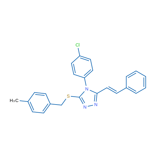4-(4-Chlorophenyl)-3-{[(4-methylphenyl)methyl]sulfanyl}-5-[(E)-2-phenylethenyl]-4H-1,2,4-triazole 1g