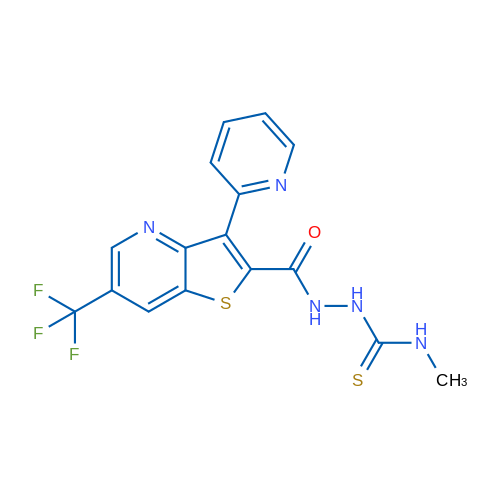 N-[(Methylcarbamothioyl)amino]-3-(pyridin-2-yl)-6-(trifluoromethyl)thieno[3,2-b]pyridine-2-carboxamide 1g
