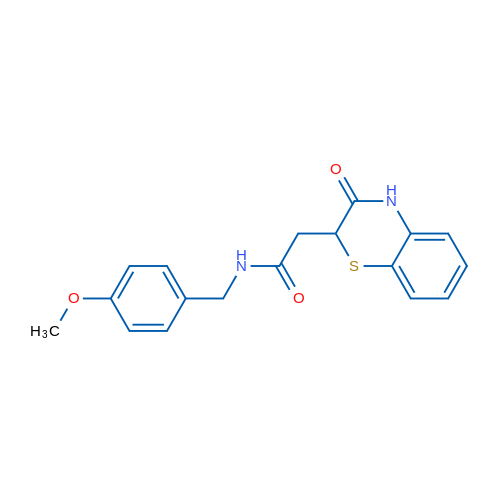 N-[(4-Methoxyphenyl)methyl]-2-(3-oxo-3,4-dihydro-2H-1,4-benzothiazin-2-yl)acetamide 1g