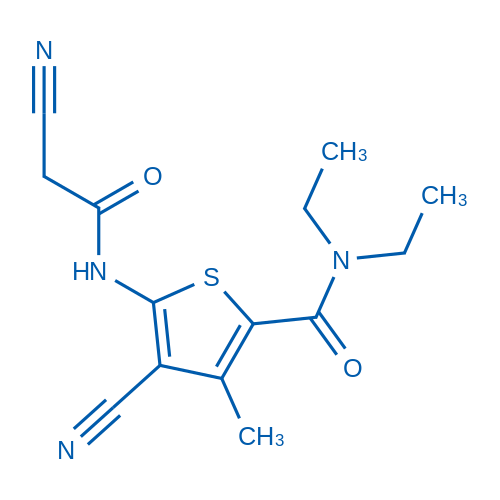 4-Cyano-5-(2-cyanoacetamido)-N,N-diethyl-3-methylthiophene-2-carboxamide 1g