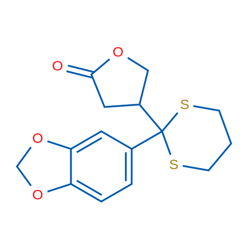 4-(2-(Benzo[d][1,3]dioxol-5-yl)-1,3-dithian-2-yl)dihydrofuran-2(3H)-one 250mg