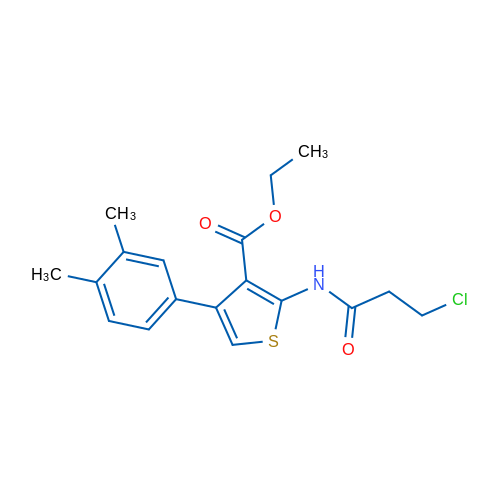 ethyl 2-(3-chloropropanamido)-4-(3,4-dimethylphenyl)thiophene-3-carboxylate 1g