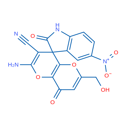 2'-Amino-6'-(hydroxymethyl)-5-nitro-2,8'-dioxo-1,2-dihydro-8'H-spiro[indole-3,4'-pyrano[3,2-b]pyran]-3'-carbonitrile 1g
