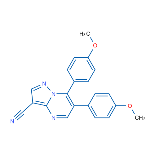 6,7-Bis(4-methoxyphenyl)pyrazolo[1,5-a]pyrimidine-3-carbonitrile 1g