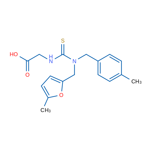 2-(3-(4-Methylbenzyl)-3-((5-methylfuran-2-yl)methyl)thioureido)acetic acid 5g