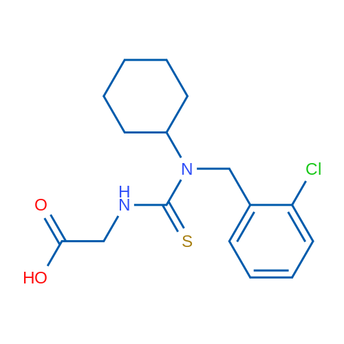 2-(3-(2-Chlorobenzyl)-3-cyclohexylthioureido)acetic acid 1g