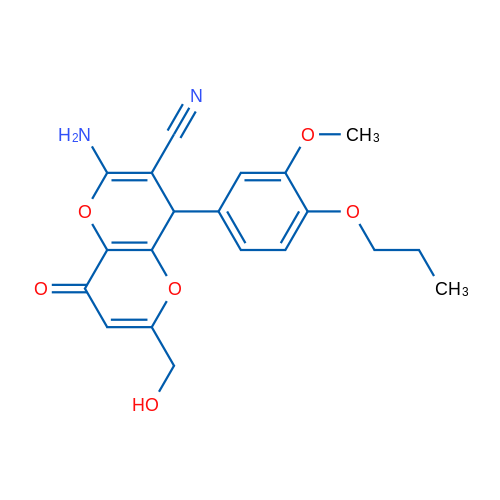 2-Amino-6-(hydroxymethyl)-4-(3-methoxy-4-propoxyphenyl)-8-oxo-4H,8H-pyrano[3,2-b]pyran-3-carbonitrile 1g