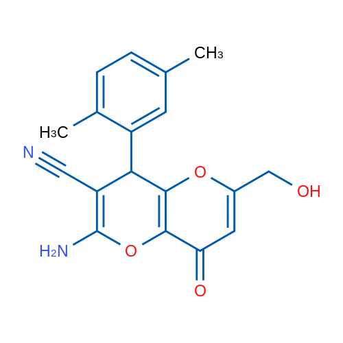 2-Amino-4-(2,5-dimethylphenyl)-6-(hydroxymethyl)-8-oxo-4H,8H-pyrano[3,2-b]pyran-3-carbonitrile 1g
