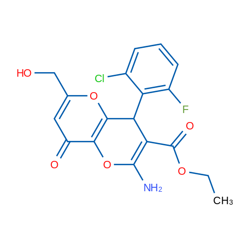 Ethyl 2-amino-4-(2-chloro-6-fluorophenyl)-6-(hydroxymethyl)-8-oxo-4H,8H-pyrano[3,2-b]pyran-3-carboxylate 1g