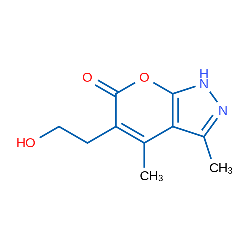 5-(2-Hydroxyethyl)-3,4-dimethylpyrano[2,3-c]pyrazol-6(1H)-one 1g