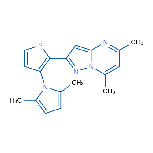 1-(2-{5,7-dimethylpyrazolo[1,5-a]pyrimidin-2-yl}thiophen-3-yl)-2,5-dimethyl-1H-pyrrole 1g