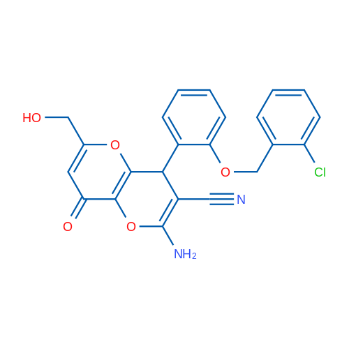 2-Amino-4-{2-[(2-chlorophenyl)methoxy]phenyl}-6-(hydroxymethyl)-8-oxo-4H,8H-pyrano[3,2-b]pyran-3-carbonitrile 1g