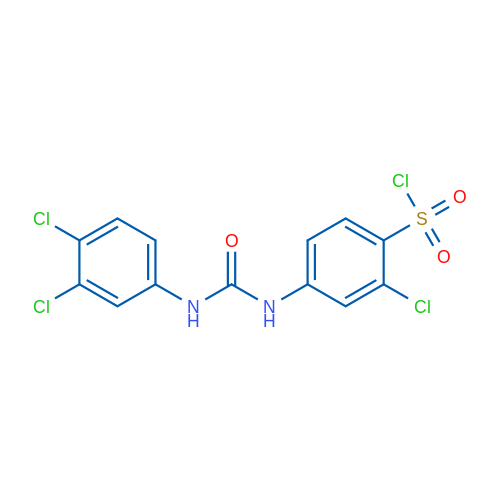 2-Chloro-4-(3-(3,4-dichlorophenyl)ureido)benzene-1-sulfonyl chloride 1g