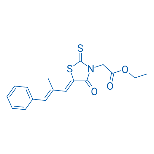Ethyl 2-(5-(2-methyl-3-phenylallylidene)-4-oxo-2-thioxothiazolidin-3-yl)acetate 250mg