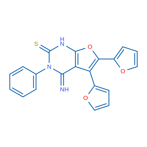 5,6-Bis(furan-2-yl)-4-imino-3-phenyl-1H,2H,3H,4H-furo[2,3-d]pyrimidine-2-thione 1g