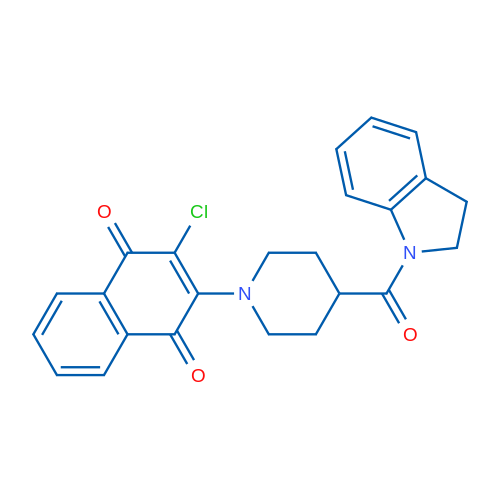 2-Chloro-3-[4-(2,3-dihydro-1H-indole-1-carbonyl)piperidin-1-yl]-1,4-dihydronaphthalene-1,4-dione 1g