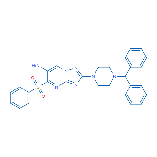 5-(Benzenesulfonyl)-2-[4-(diphenylmethyl)piperazin-1-yl]-[1,2,4]triazolo[1,5-a]pyrimidin-6-amine 1g