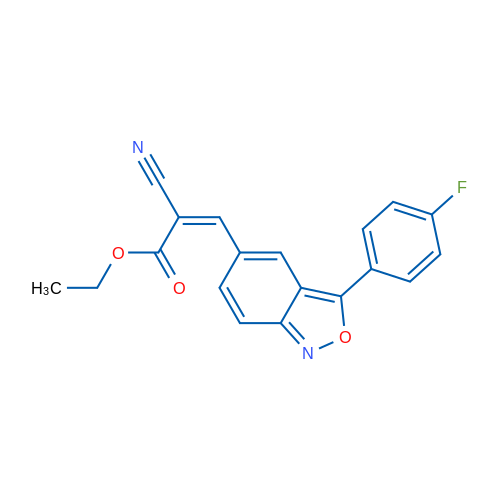 Ethyl (2Z)-2-cyano-3-[3-(4-fluorophenyl)-2,1-benzoxazol-5-yl]prop-2-enoate 1g