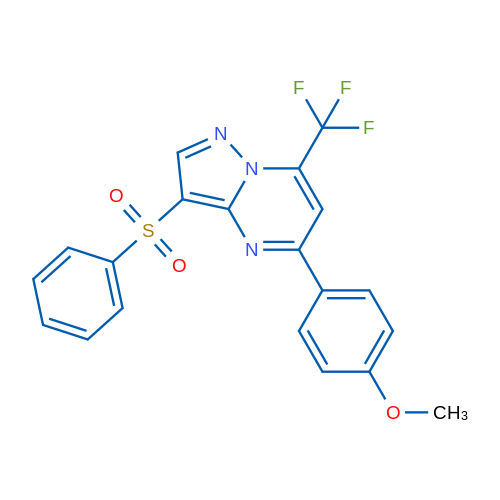 3-(Benzenesulfonyl)-5-(4-methoxyphenyl)-7-(trifluoromethyl)pyrazolo[1,5-a]pyrimidine 1g