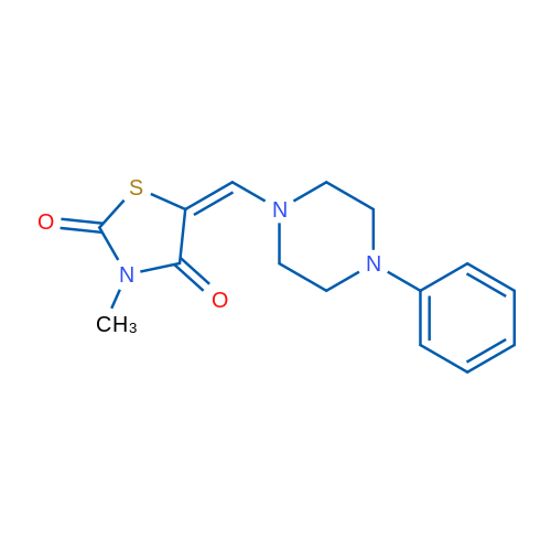 (5E)-3-Methyl-5-[(4-phenylpiperazin-1-yl)methylidene]-1,3-thiazolidine-2,4-dione 1g