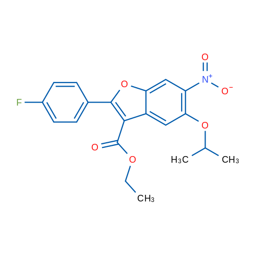 Ethyl 2-(4-fluorophenyl)-5-isopropoxy-6-nitrobenzofuran-3-carboxylate 1g