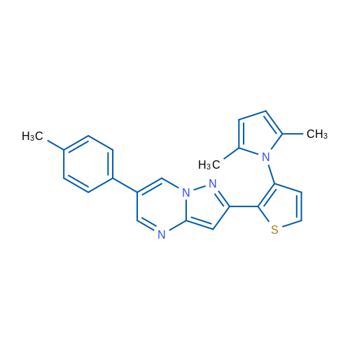 2,5-Dimethyl-1-{2-[6-(4-methylphenyl)pyrazolo[1,5-a]pyrimidin-2-yl]thiophen-3-yl}-1H-pyrrole 1g